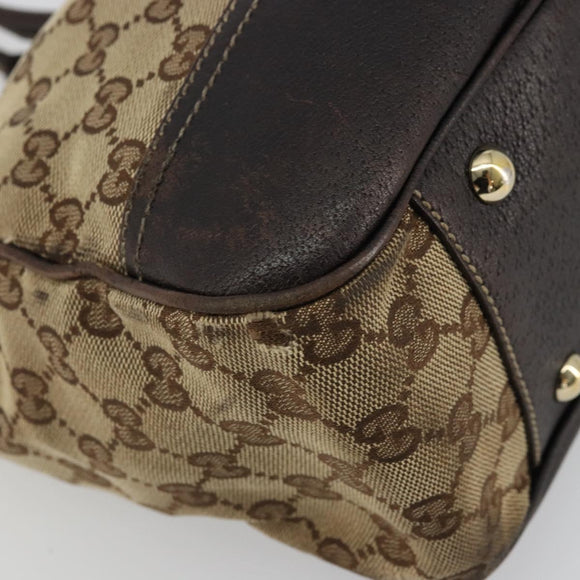 GUCCI GG Canvas Web Sherry Line Pretty Bag Beige Gold Red 163805 Auth 175959