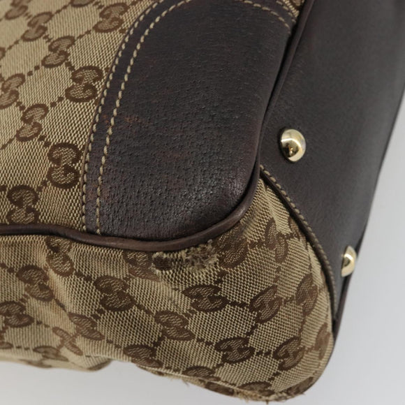GUCCI GG Canvas Web Sherry Line Pretty Bag Beige Gold Red 163805 Auth 175959