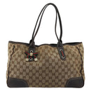 GUCCI GG Canvas Web Sherry Line Pretty Bag Beige Gold Red 163805 Auth 175959-13