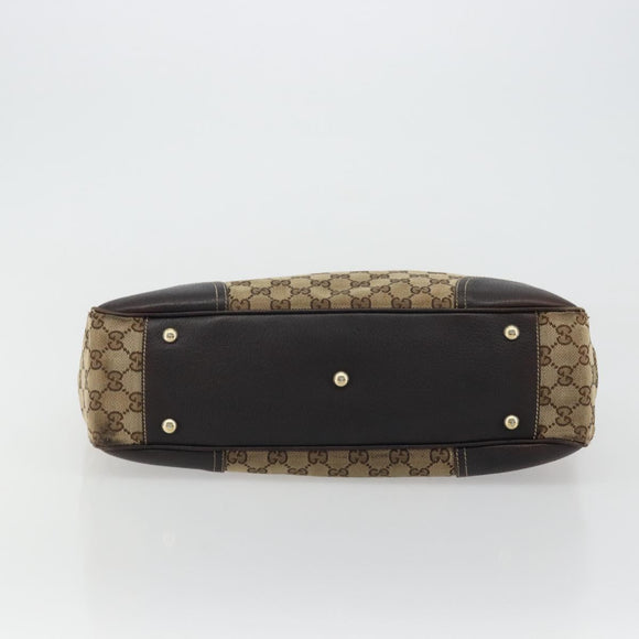 GUCCI GG Canvas Web Sherry Line Pretty Bag Beige Gold Red 163805 Auth 175959