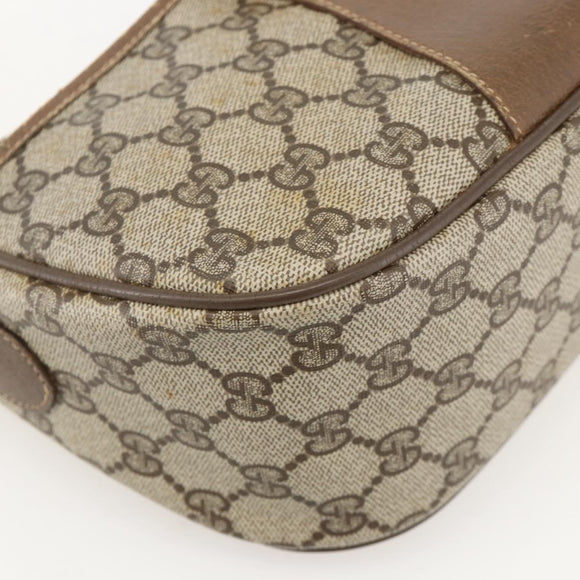 GUCCI GG Supreme Web Sherry Line Bag PVC Beige Gold 89 02 032 Auth 175961