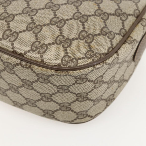 GUCCI GG Supreme Web Sherry Line Bag PVC Beige Gold 89 02 032 Auth 175961