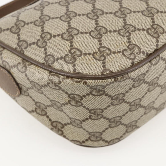 GUCCI GG Supreme Web Sherry Line Bag PVC Beige Gold 89 02 032 Auth 175961