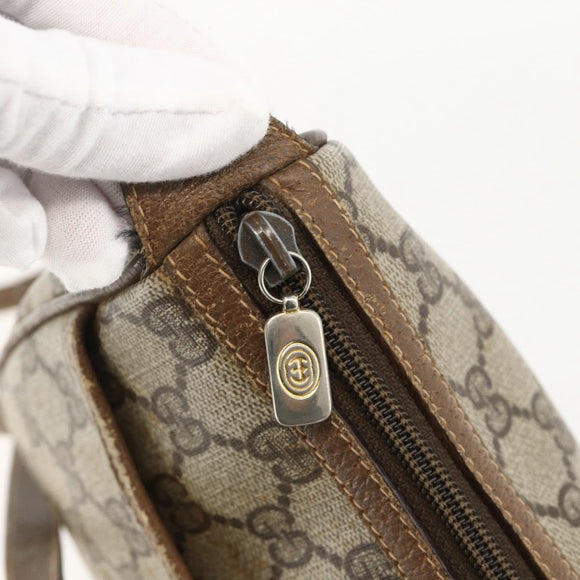 GUCCI GG Supreme Web Sherry Line Bag PVC Beige Gold 89 02 032 Auth 175961