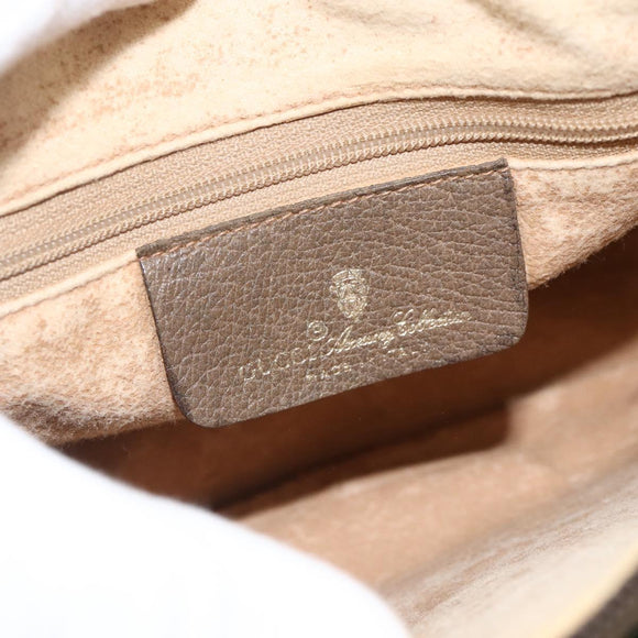 GUCCI GG Supreme Web Sherry Line Bag PVC Beige Gold 89 02 032 Auth 175961