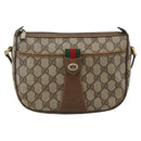 GUCCI GG Supreme Web Sherry Line Bag PVC Beige Gold 89 02 032 Auth 175961-13