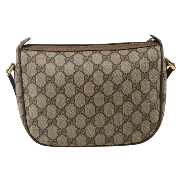 GUCCI GG Supreme Web Sherry Line Bag PVC Beige Gold 89 02 032 Auth 175961