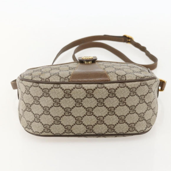 GUCCI GG Supreme Web Sherry Line Bag PVC Beige Gold 89 02 032 Auth 175961