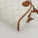 GUCCI GG Plus Supreme Shoulder Bag PVC White Gold Auth 175962-15