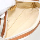 GUCCI GG Plus Supreme Shoulder Bag PVC White Gold Auth 175962-11