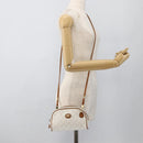 GUCCI GG Plus Supreme Shoulder Bag PVC White Gold Auth 175962-22