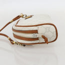 GUCCI GG Plus Supreme Shoulder Bag PVC White Gold Auth 175962-3
