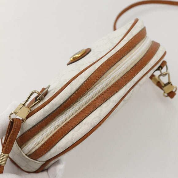 GUCCI GG Plus Supreme Shoulder Bag PVC White Gold Auth 175962