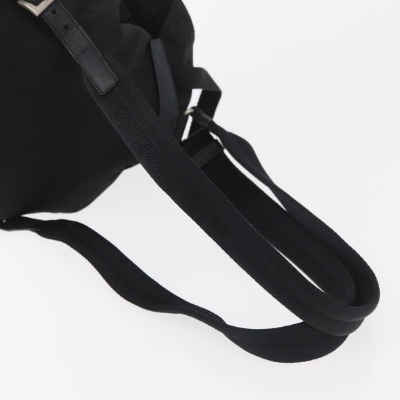 PRADA Backpack Nylon Black Silver Auth 175963
