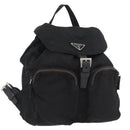 PRADA Backpack Nylon Black Silver Auth 175963-1