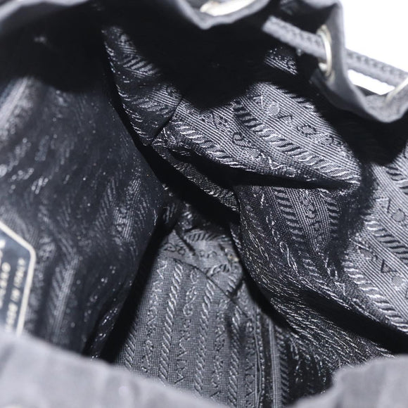 PRADA Backpack Nylon Black Silver Auth 175963