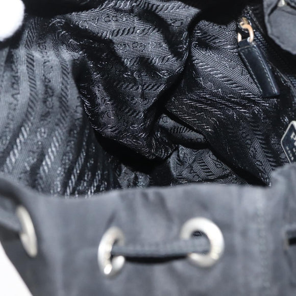 PRADA Backpack Nylon Black Silver Auth 175963