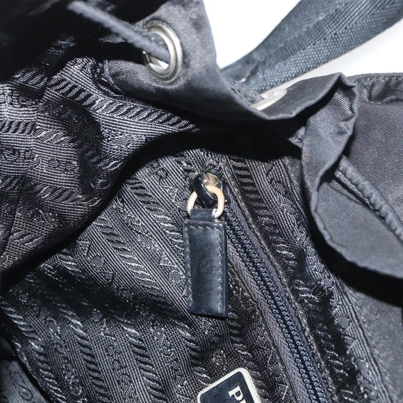 PRADA Backpack Nylon Black Silver Auth 175963