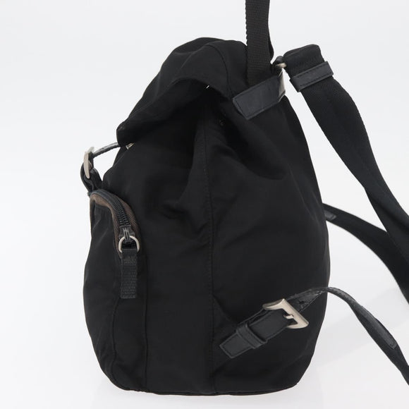 PRADA Backpack Nylon Black Silver Auth 175963