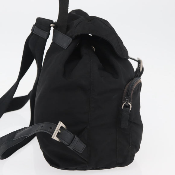 PRADA Backpack Nylon Black Silver Auth 175963