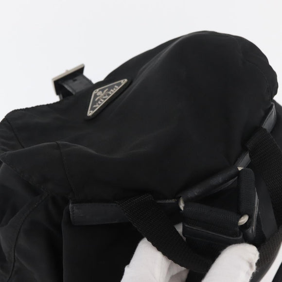 PRADA Backpack Nylon Black Silver Auth 175963