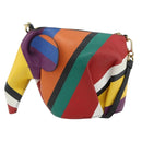 LOEWE Elephant Shoulder Bag Leather Multicolor Gold Auth 175965A-1