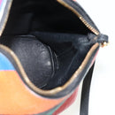 LOEWE Elephant Shoulder Bag Leather Multicolor Gold Auth 175965A-18