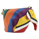 LOEWE Elephant Shoulder Bag Leather Multicolor Gold Auth 175965A-2