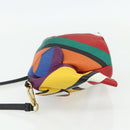 LOEWE Elephant Shoulder Bag Leather Multicolor Gold Auth 175965A-3