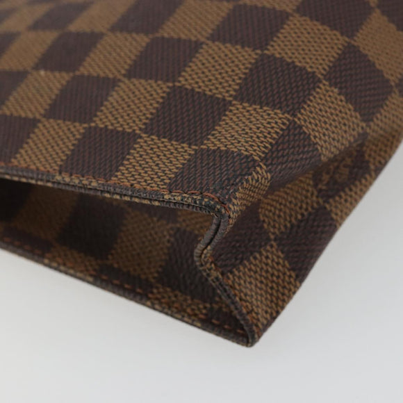 LOUIS VUITTON Damier Ebene Poche Toilette 26 Pouch N47543 LV Auth 175966