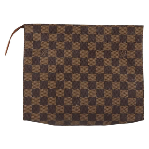 LOUIS VUITTON Damier Ebene Poche Toilette 26 Pouch N47543 LV Auth 175966
