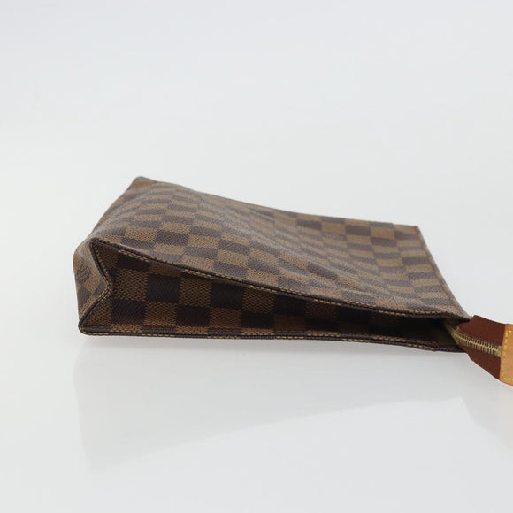 LOUIS VUITTON Damier Ebene Poche Toilette 26 Pouch N47543 LV Auth 175966