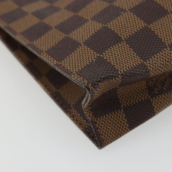 LOUIS VUITTON Damier Ebene Poche Toilette 26 Pouch N47543 LV Auth 175966