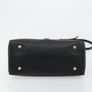 Salvatore Ferragamo Gancini Shoulder Bag Leather Black Gold Auth 175970A-11