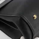 Salvatore Ferragamo Gancini Shoulder Bag Leather Black Gold Auth 175970A-13