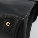 Salvatore Ferragamo Gancini Shoulder Bag Leather Black Gold Auth 175970A-14