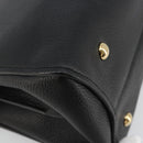 Salvatore Ferragamo Gancini Shoulder Bag Leather Black Gold Auth 175970A-15