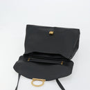 Salvatore Ferragamo Gancini Shoulder Bag Leather Black Gold Auth 175970A-17