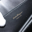 Salvatore Ferragamo Gancini Shoulder Bag Leather Black Gold Auth 175970A-18