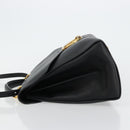 Salvatore Ferragamo Gancini Shoulder Bag Leather Black Gold Auth 175970A-5