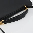 Salvatore Ferragamo Gancini Shoulder Bag Leather Black Gold Auth 175970A-7