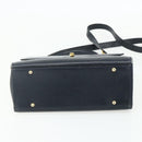 CELINE Hand Bag Leather 2way Black Gold Auth 175972A-5