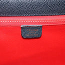 CELINE Hand Bag Leather 2way Black Gold Auth 175972A-20