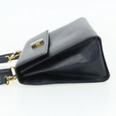 CELINE Hand Bag Leather 2way Black Gold Auth 175972A-3