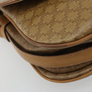 CELINE Macadam Canvas Shoulder Bag PVC Beige Gold Auth 175973-14