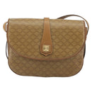 CELINE Macadam Canvas Shoulder Bag PVC Beige Gold Auth 175973-13