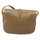 CELINE Macadam Canvas Shoulder Bag PVC Beige Gold Auth 175973-2