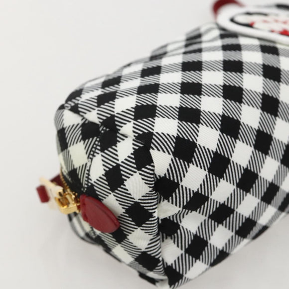 Miu Miu Pouch Nylon White Black Auth 175977A