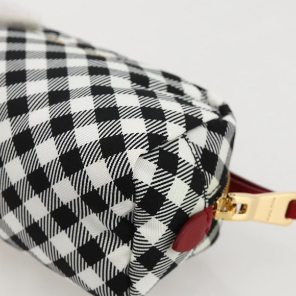 Miu Miu Pouch Nylon White Black Auth 175977A