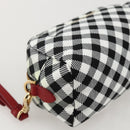 Miu Miu Pouch Nylon White Black Auth 175977A-9